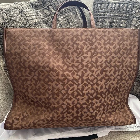 Telfar Large Chocolate Brown Monogram Shopping Tote - Picture 2 of 5